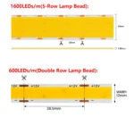12V 24V COB LED Strip 320 480 600 1600LEDs/m High Density Flexible Tape Not Waterproof Natural Warm White Kitchen Cabinet Lamp - Image 2
