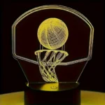 1pc Basketball Hoop 3D Night Light, 3D Optical Illusion Lamp With Touch, 7-Color Changing Ambient Light For Bedroom - Image 3