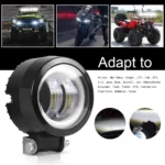 2PC 3 Inch 7D Lens LED Work Light Bar Square Car Headlight Halo For Motorcycle Jeeps ATV SUV 12V 24V Angel Eyes Driving Lights - Image 5