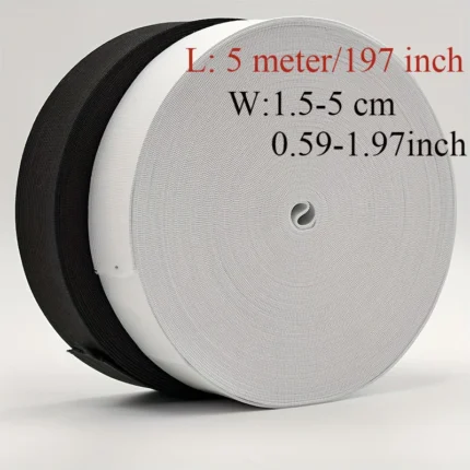 5m/197inch High Elastic Band or Rubber Band for Clothes Stitching Accessories for DIY Sewing Crafts for Lingerie Supplies to Sew