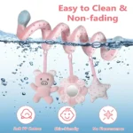 Car Seat Infant Baby Spiral Activity Hanging Toys Stroller Bar Crib Bassinet Mobile with Mirror BB Squeaker and Rattles - Image 5